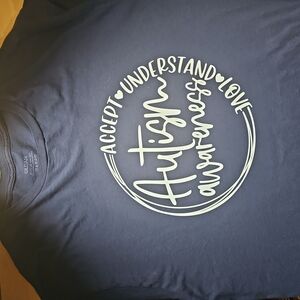 Gildan Kids Shirt - Navy Blue with White Print